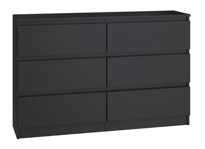 Komoda Topeshop Malwa M6 120 - Czarna 30x120x75 cm 1 szt.