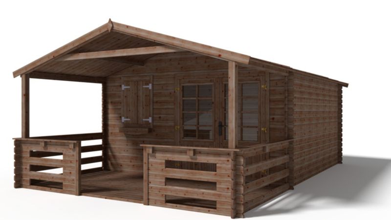 Domek ogrodowy ALTANKA - 4x3 m z tarasem 4x2m - 20 m2 drewniany, impregnowany, 1szt.