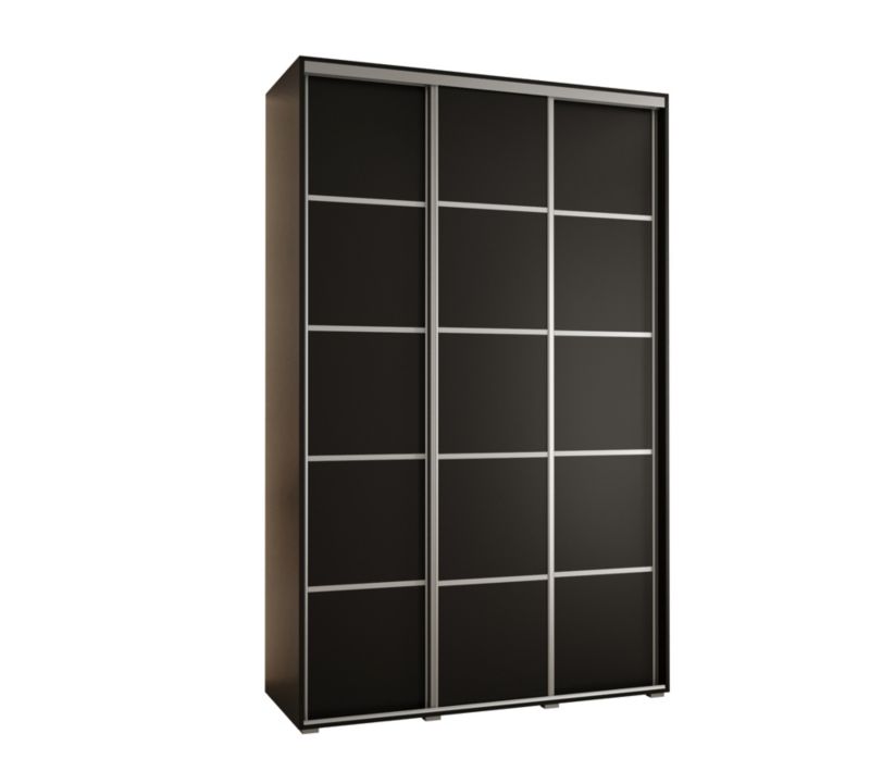 Szafa przesuwna Abiks DAVOS 4 wysoka szer.160cm gł.45cm czarny/czarny/srebrny 1szt.