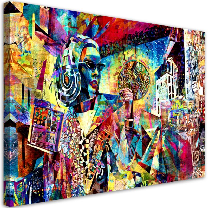 Obraz do salonu pokoju nowoczesny Feeby Kobieta Abstrakcja Kolorowa 90x60cm 1szt