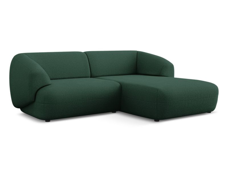 Narożnik prawostronny Makamii Moana z tkaniną boucle 230x98 cm butelkowa zieleń 1 szt.