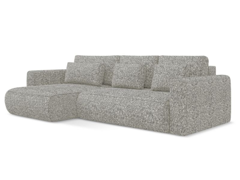 Narożnik lewostronny z funkcją spania Makamii Kapua z tkaniny plecionej 278x149 cm ciemny beż 1 szt.