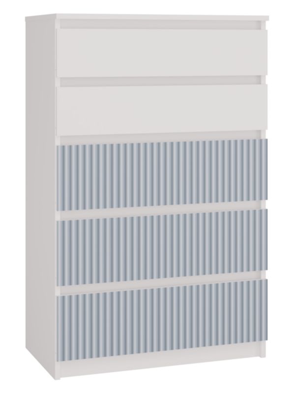 Komoda Topeshop Malwa M5 Arteso Biały / Niebieski 40x70x109,5 cm 1 szt.