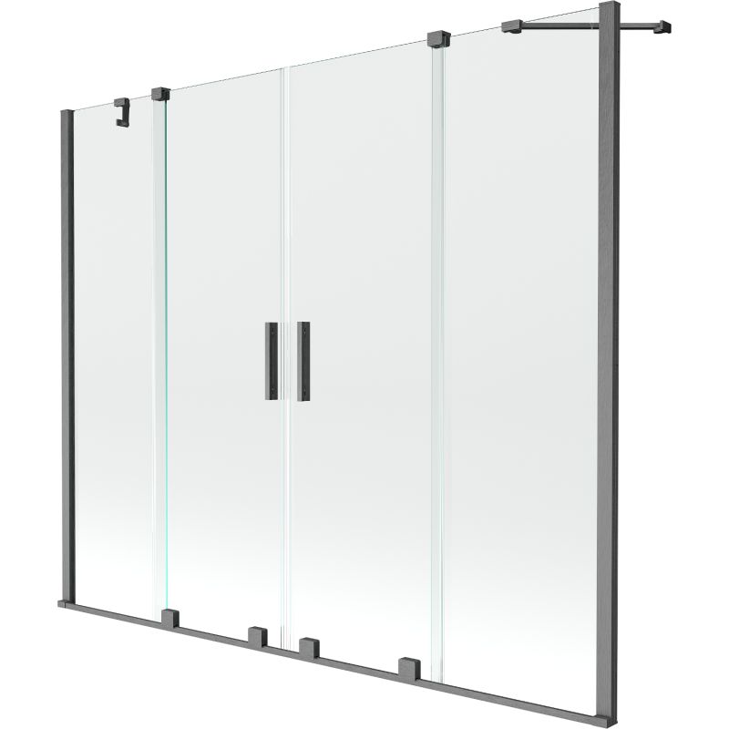 Parawan nawannowy dwuskrzydłowy Mexen Velar gun gray 200x150 cm 1 szt.
