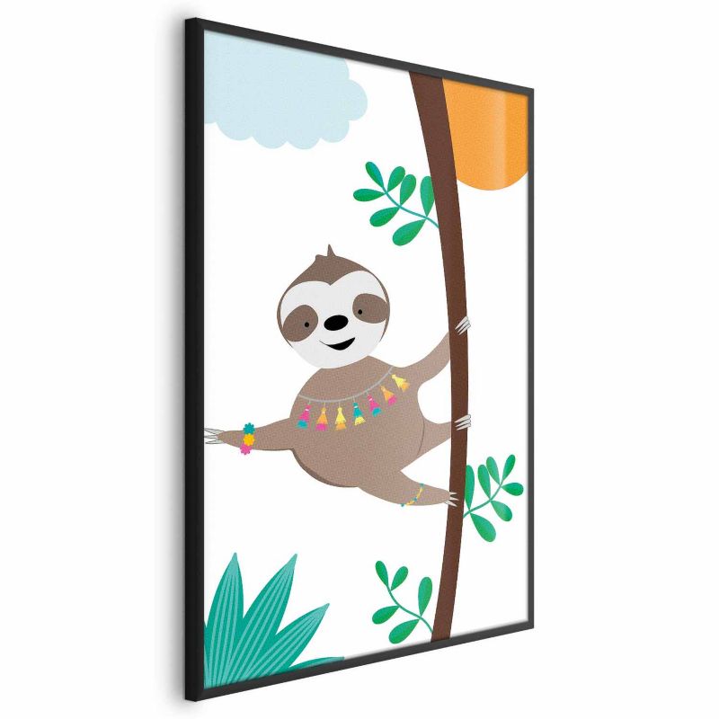 Plakat Artgeist Wesoły leniwiec 29,7x42 cm z ramą czarną 1 szt