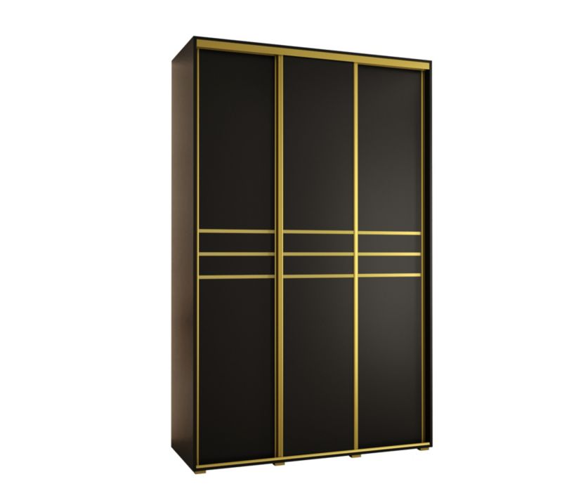 Szafa przesuwna Abiks DAVOS 10 wysoka szer.150cm czarny/czarny/złoty 1szt.