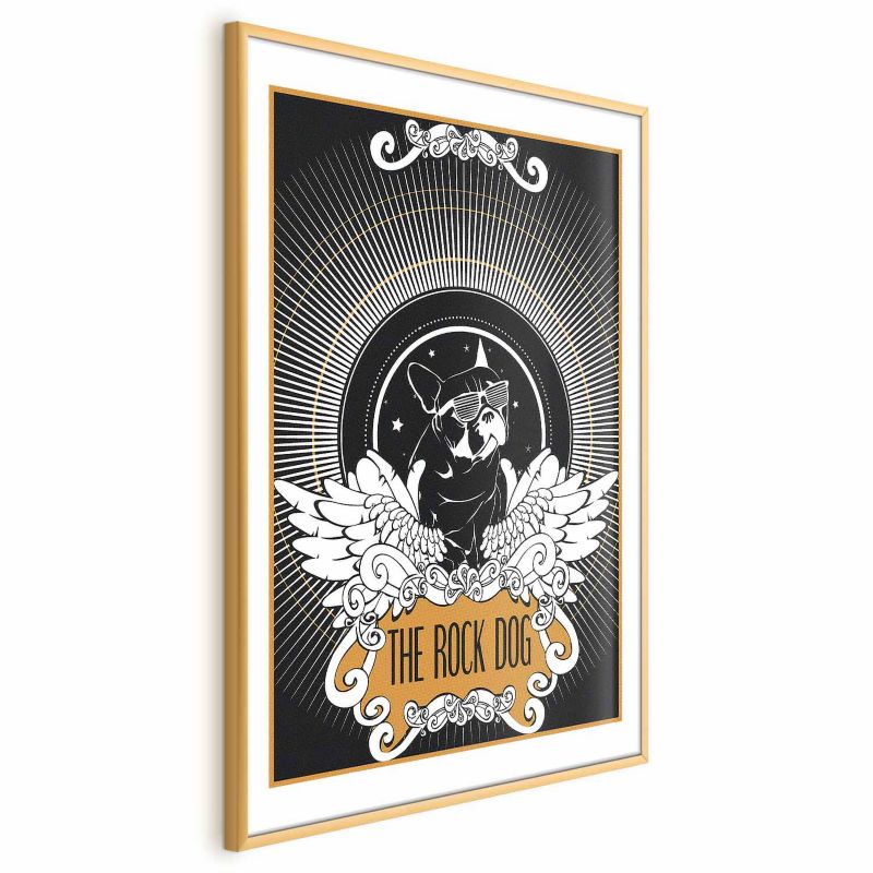 Plakat Artgeist The Rock Dog 60x90 cm z ramą złotą 1 szt