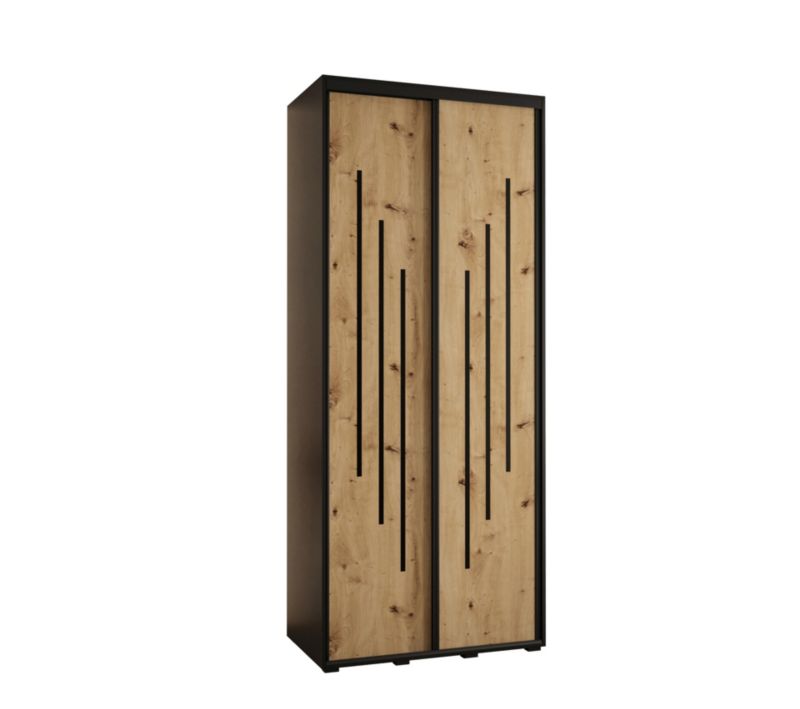 Szafa przesuwna Abiks DAVOS 8 wysoka szer.100cm gł.60cm czarny/artisan/czarny 1szt.