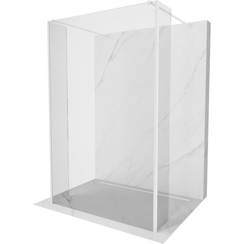 Ścianka prysznicowa wolnostojąca Mexen Kioto transparent biały 120x30 3 szt.
