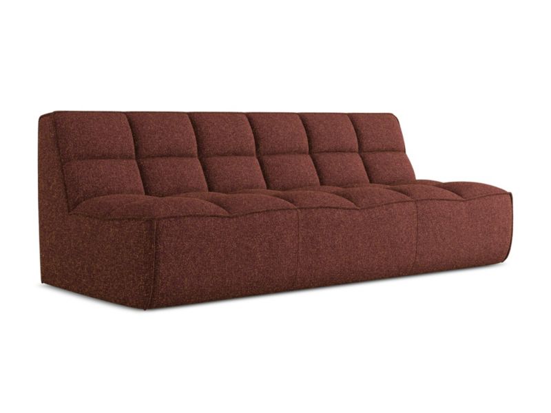 3-osobowa kanapa modułowa Makamii Kalai z tkaniny strukturalnej 210x93 cm burgundowy 1 szt.