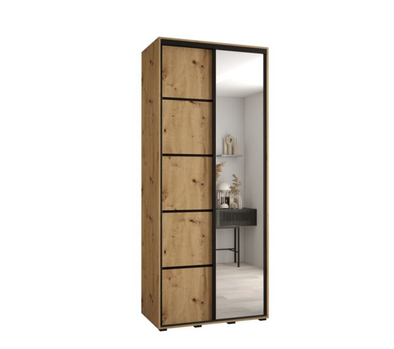 Szafa przesuwna Abiks DAVOS 5 wysoka szer.120cm gł.60cm artisan/artisan/czarny 1szt.