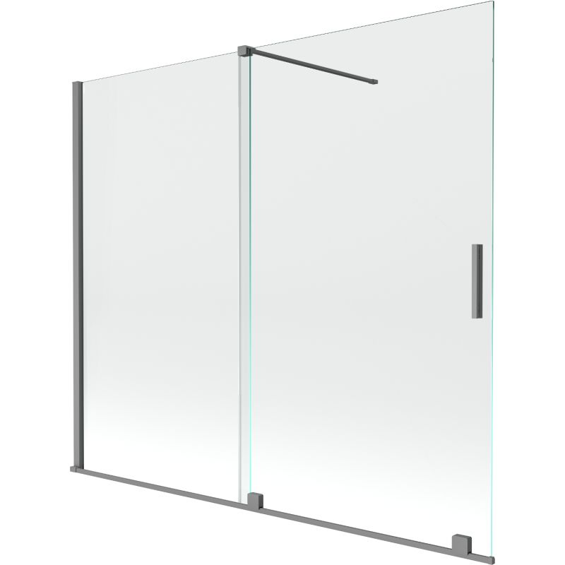 Parawan nawannowy rozsuwany Mexen Velar transparent gun metal 180x150 cm 1 szt.