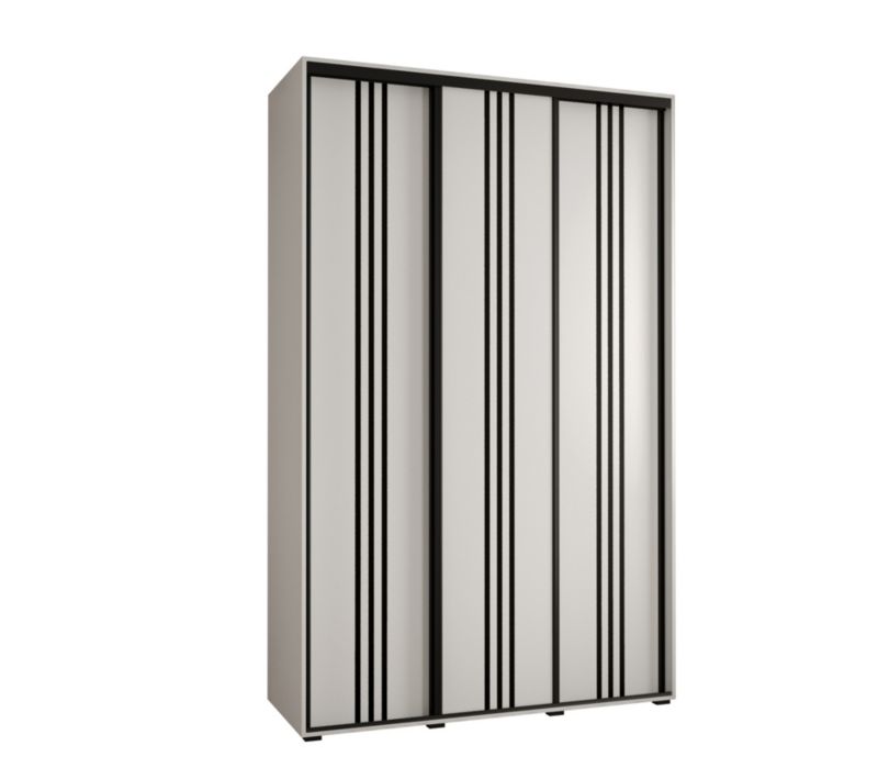 Szafa przesuwna Abiks DAVOS 6 wysoka szer.150cm gł.60cm biały/biały/czarny 1szt.