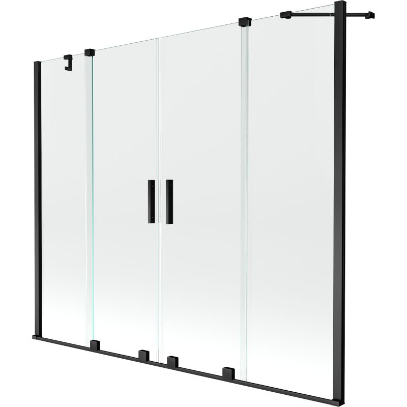 Parawan nawannowy przesuwny Mexen Velar Duo czarny 180x150 cm 1 szt.