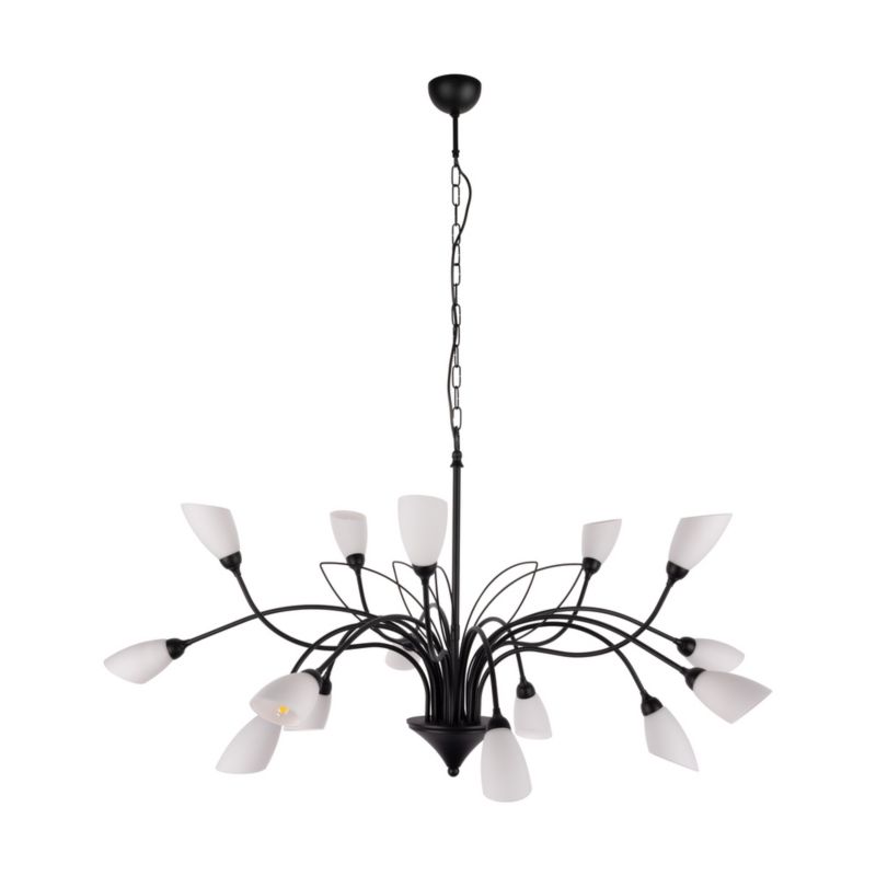 Lampa Wisząca SPOT Light 15xG9 Max.6W LED Eleganckie Połączenie Czerni z Białym Szkłem, Polski Producent 1 szt.