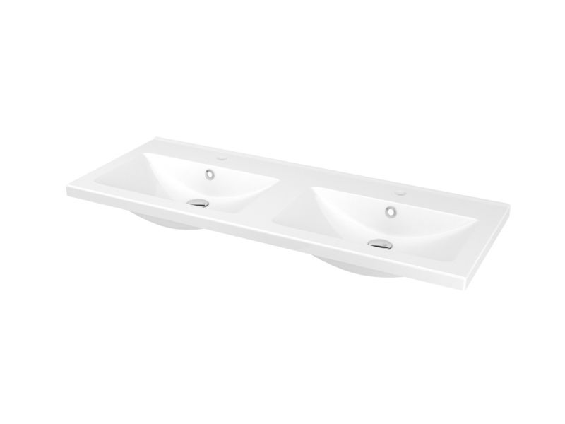 Umywalka ceramiczna GoodHome Nira 120 cm z syfonem