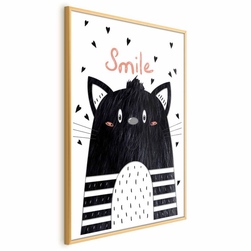 Plakat Artgeist Smile 60x90 cm z ramą złotą 1 szt