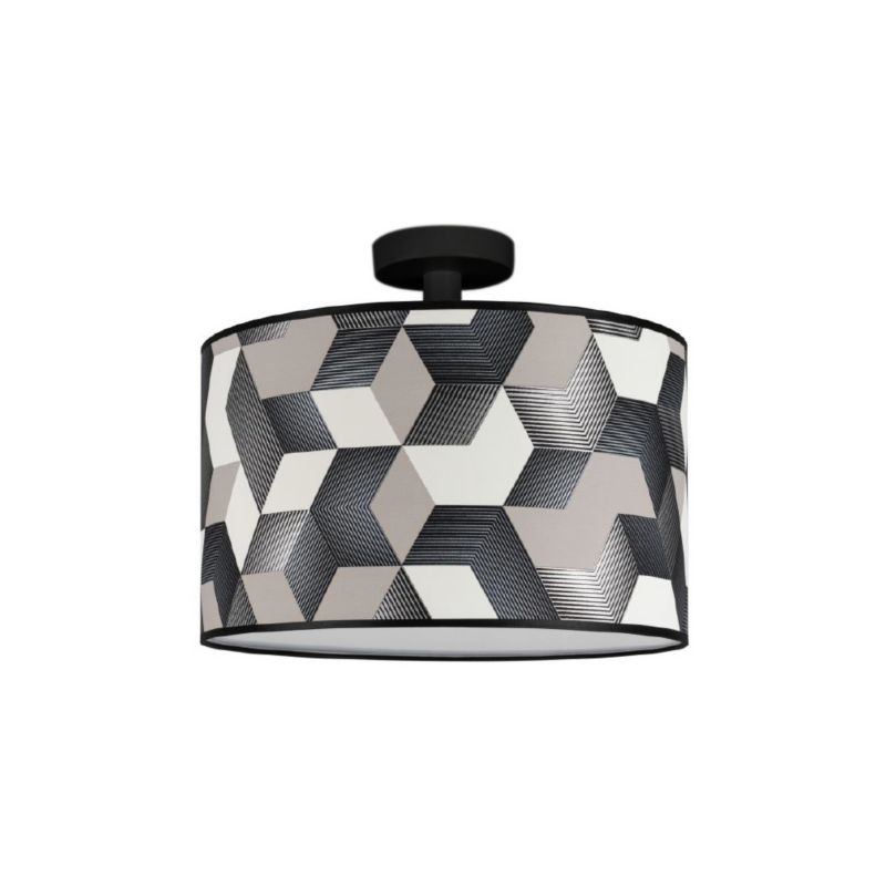 Lampa Sufitowa SPOT Light 1xE27 Max.60W Klasyczna Kompozycja Czerni z Wielokolorowym Abażurem, Polski Producent, 1 szt.
