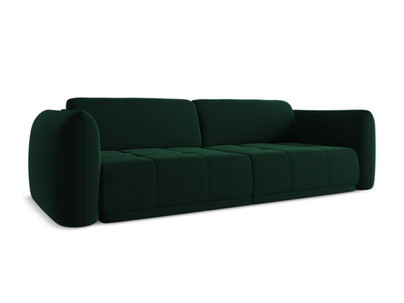 Kanapa 4-osobowa Makamii Hoku z weluru 250x105 cm butelkowa zieleń 1 szt.