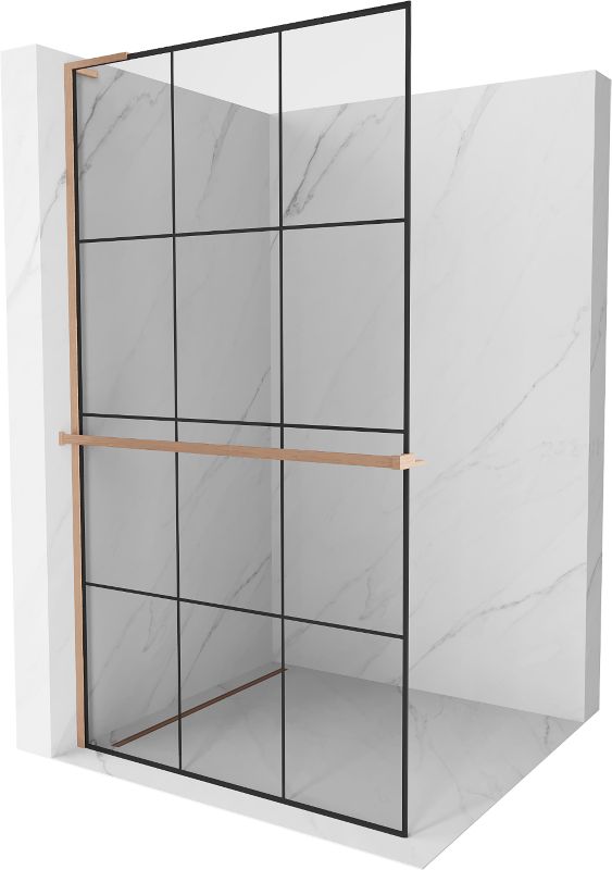 Ścianka prysznicowa Mexen Kioto+ L czarny wzór 100x200 cm 800-100-123-65-771 szt.