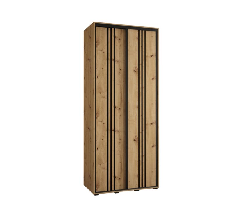 Szafa przesuwna Abiks DAVOS 6 wysoka szer.120cm gł.60cm artisan/artisan/czarny 1szt.