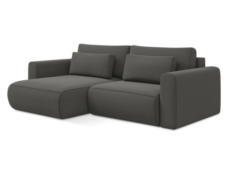 Narożnik lewostronny z funkcją spania Makamii Kapua z weluru 240x149 cm stalowy 1 szt.