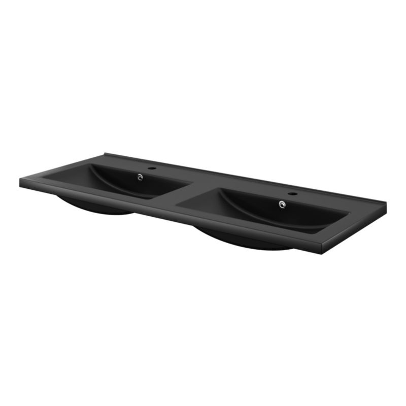 Umywalka ceramiczna GoodHome Nira 120 cm czarna