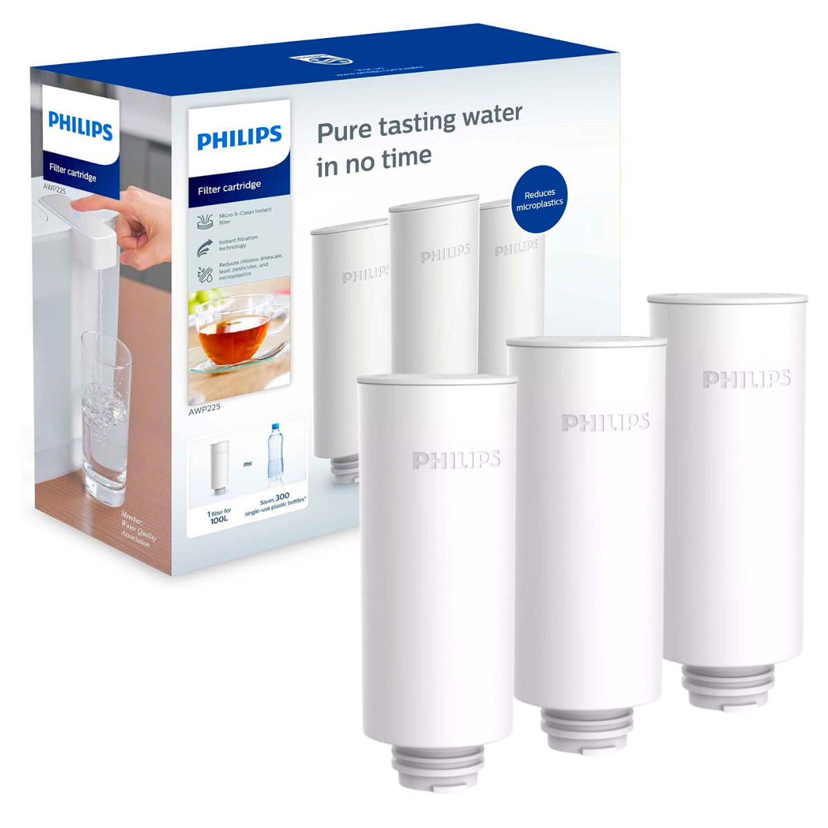 Wkłady wymienne PHILIPS AWP225 do filtra automatycznego PHILIPS AWP2980WH. Zestaw promocyjny, 3 sztuki.