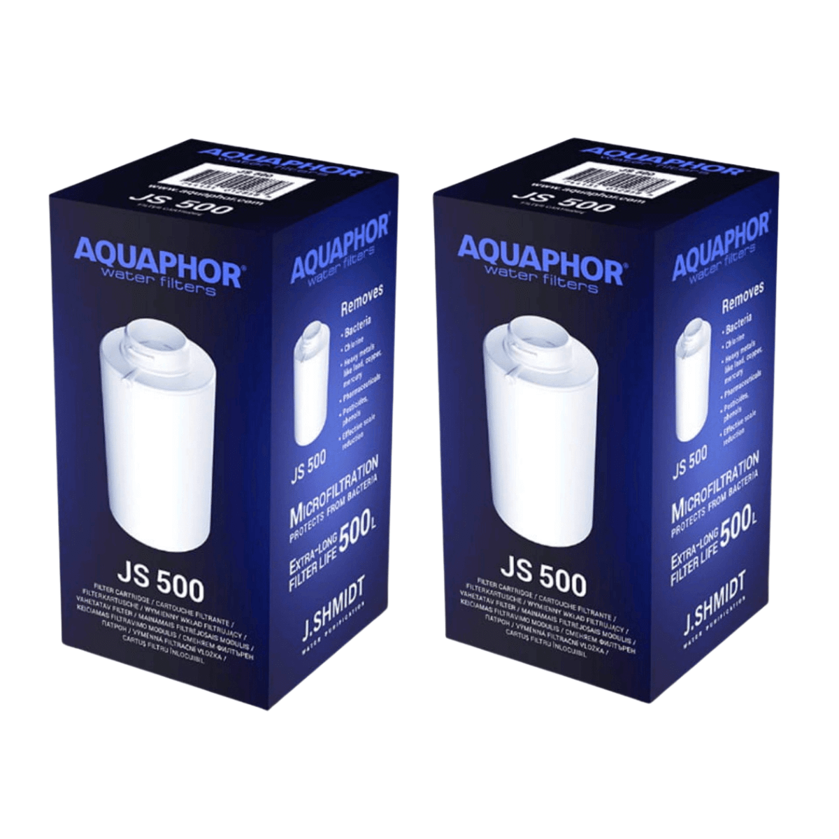 Wkłady filtrujące Aquaphor JS500 do dzbanka Shmidt 500. 2 sztuki AQUAPHOR JS 500 w zestawie taniej!