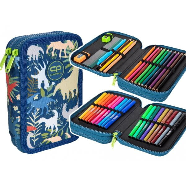 Coolpack Piórnik Jumper 2 podwójny z wyposażeniem DINO PARK