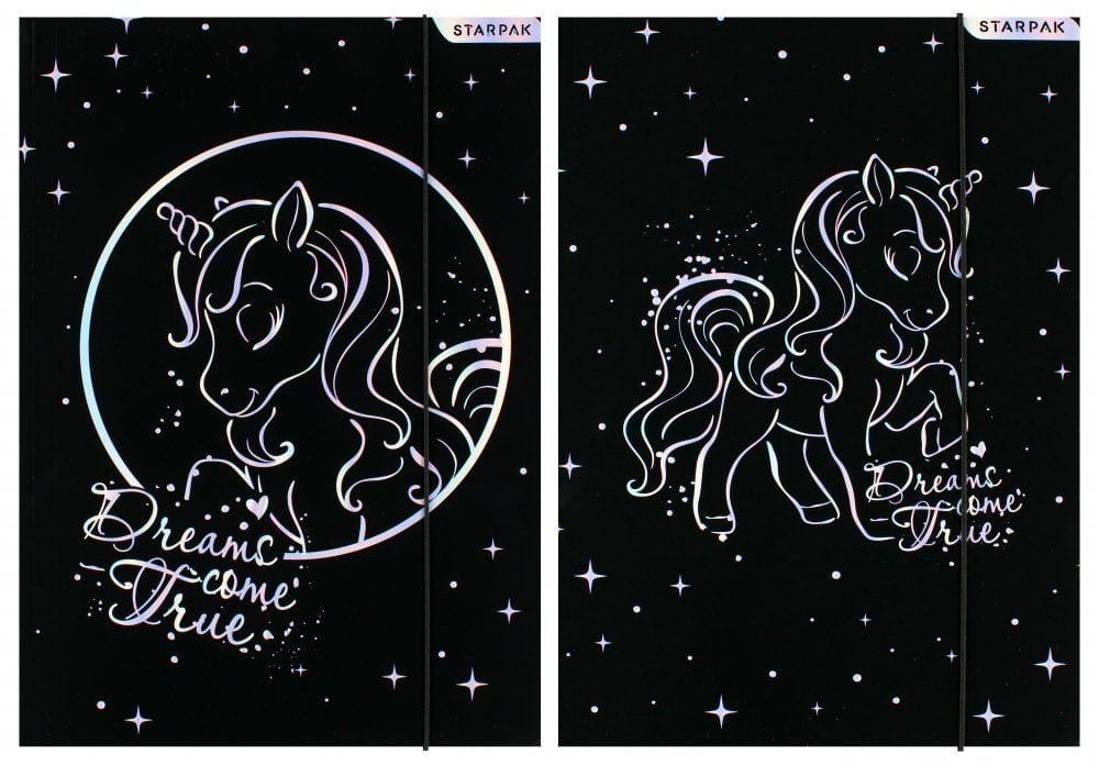 TECZKA Z GUMKA PAP A4 UNICORN HOLO STK FOL10 10
