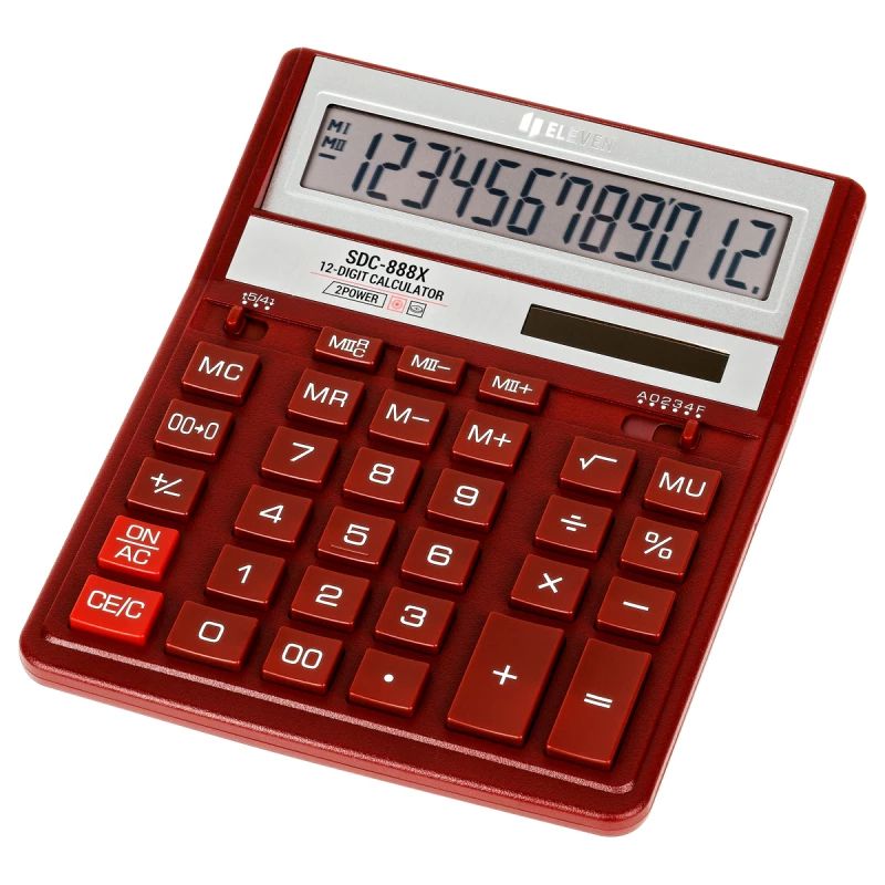 Eleven kalkulator biurowy SDC888XRD - czerwony