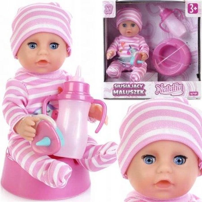 Lalka Natalia siusiający maluszek różowa 17 cm Artyk