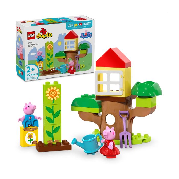 Klocki LEGO DUPLO - Ogród i domek na drzewie Peppy 10431
