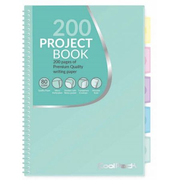 COOLPACK - PASTEL - KOŁOBRULION B5 - 200 kartek - mięta