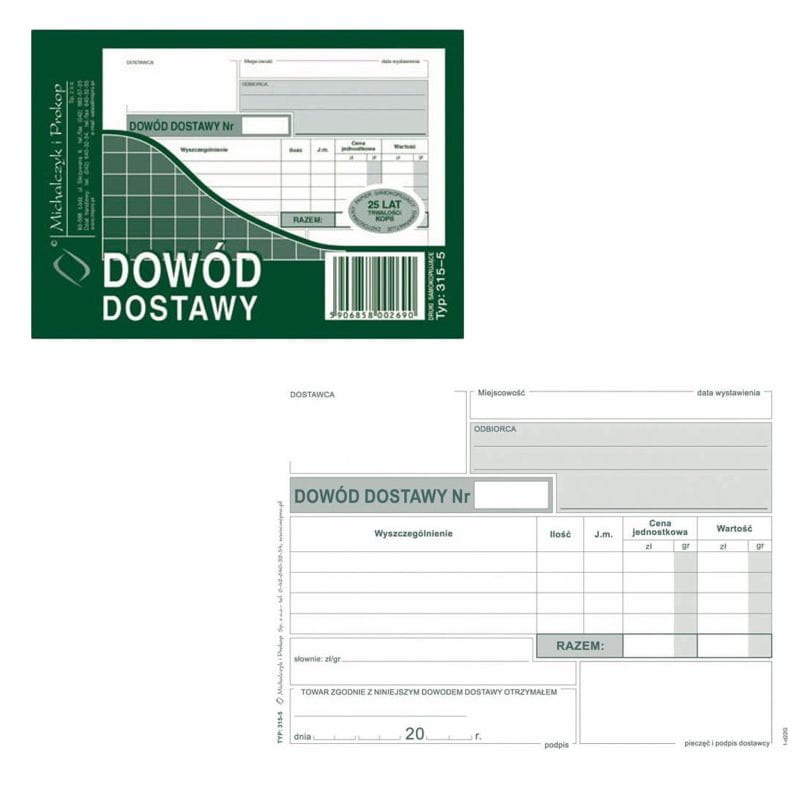 Dowód dostawy A6 315-5 - A6