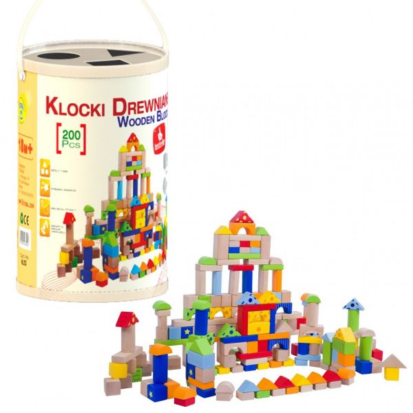 KLOCKI DREWNIANE 30MM KOLOR Z NADRUKIEM 200sztuk