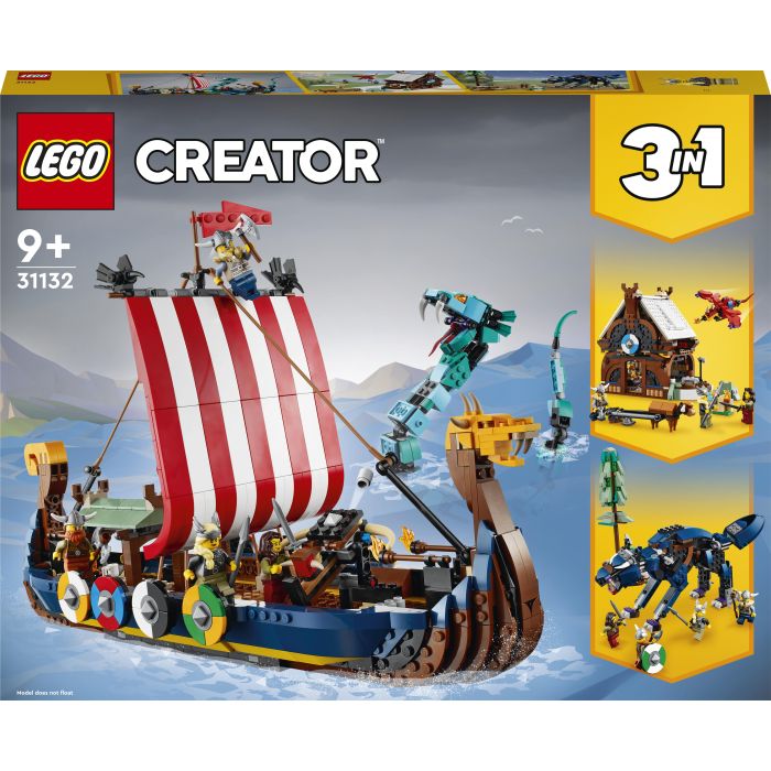 Klocki Lego Creator Statek wikingów i wąż z Midgardu 31132