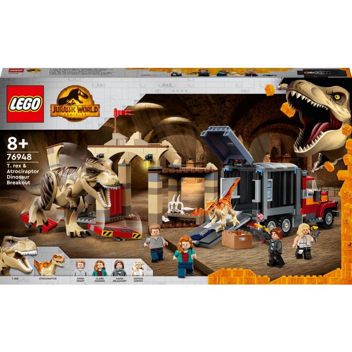 Klocki Lego Jurassic World Ucieczka tyranozaura i atrociraptora 76948