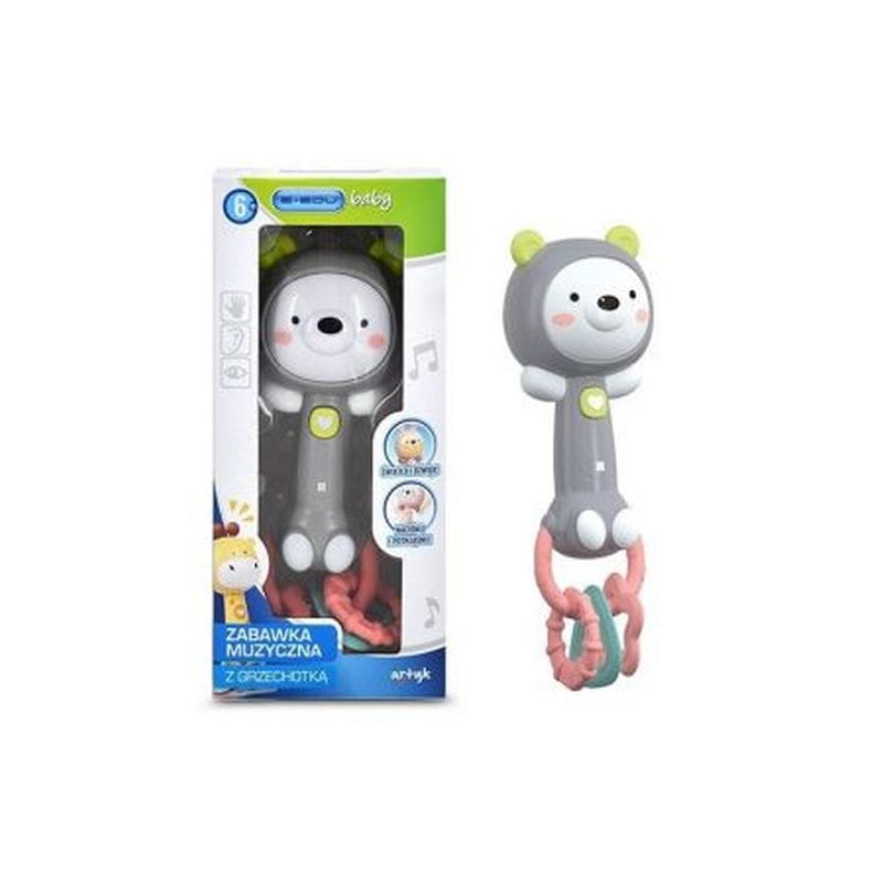 ZABAWKA MUZYCZNA Z GRYZAKIEM E-EDU BABY MIŚ 6 SZT/K