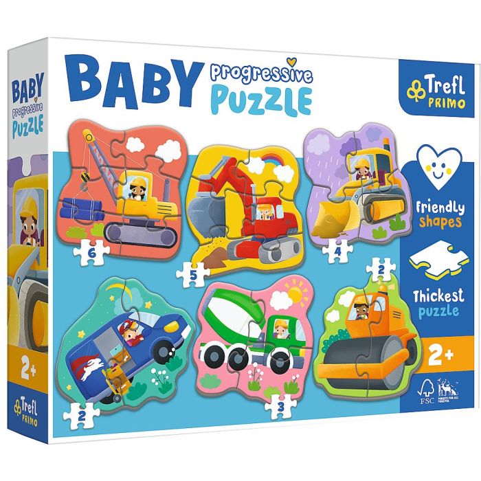 Puzzle 2x3x4x5x6 el. Baby Progressive Pojazdy Trefl