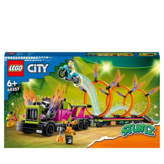 Klocki Lego City Stuntz Wyzwanie kaskaderskie ciężarówka i ogniste obręcze 60357