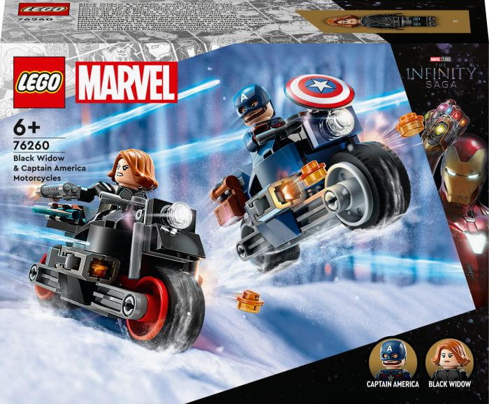 Klocki Lego Marvel Motocykle Czarnej Wdowy i Kapitana Ameryki 76260
