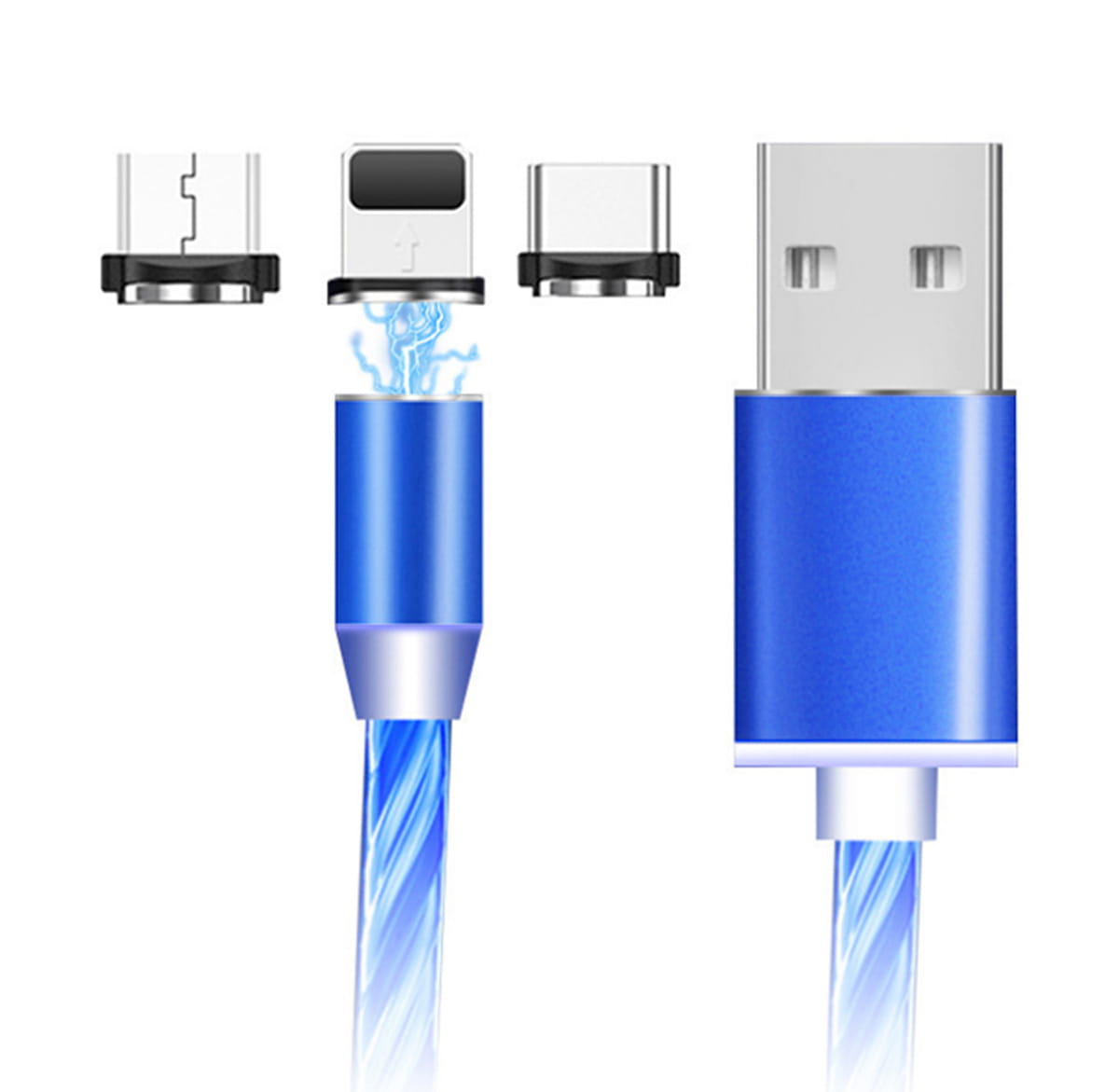 Kabel magnetyczny mikro/USBC/light KK21S LED - Henryx24