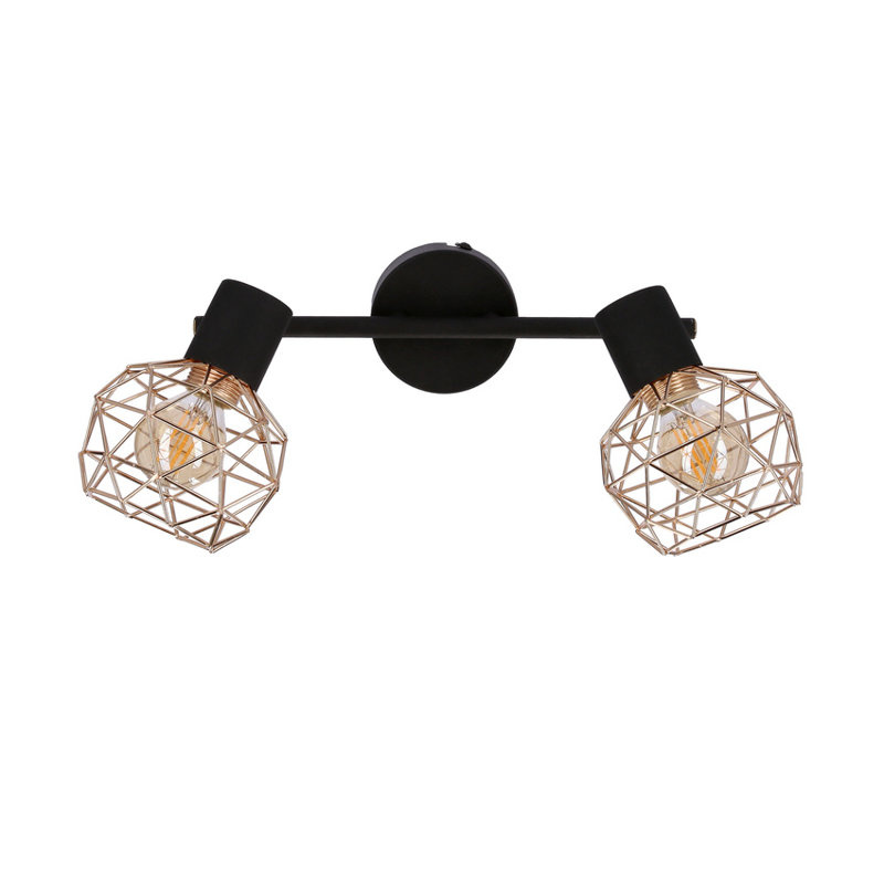 Lampa sufitowa listwa ścienna czarna złoty klosz Acrobat