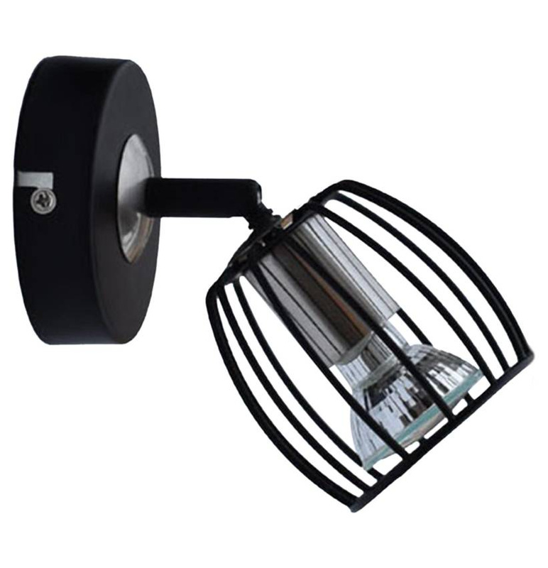 Lampa ścienna kinkiet 1X3W LED GU10 czarny matowy+satyna ZONK