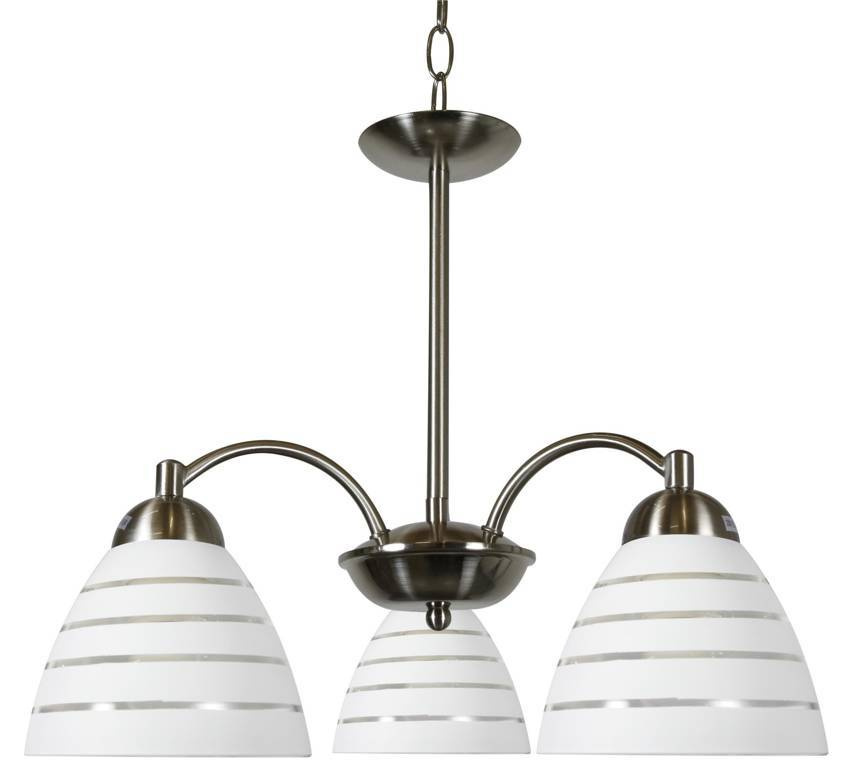 Lampa wisząca satynowa 3x60W szklane klosze Uli