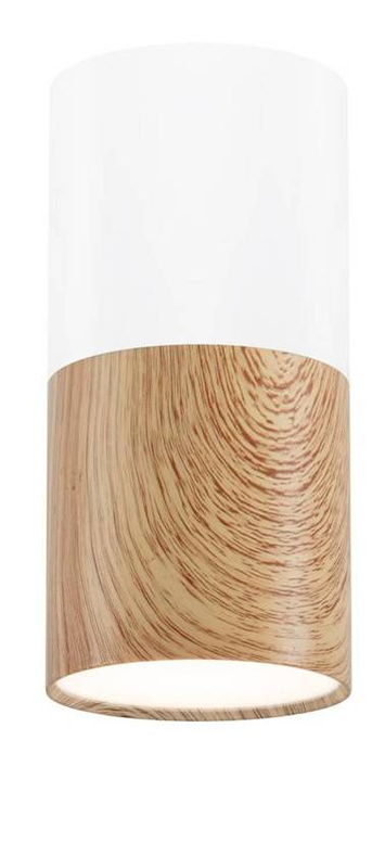 Oprawa sufitowa lampa Tuba biała drewniana 25W