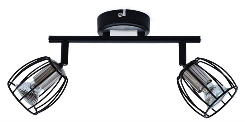 LAMPA ŚCIENNA ZONK LISTWA LED GU10 CZARNY MATOWY+SATYNA NIKIEL