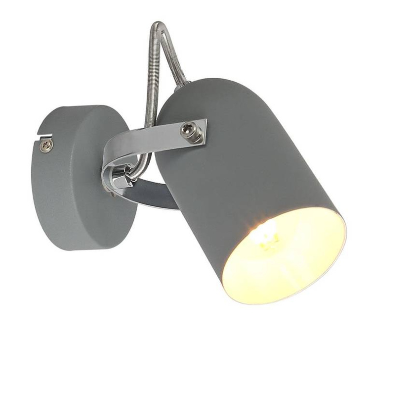 Lampa ścienna kinkiet 1X40W E14 szary GRAY
